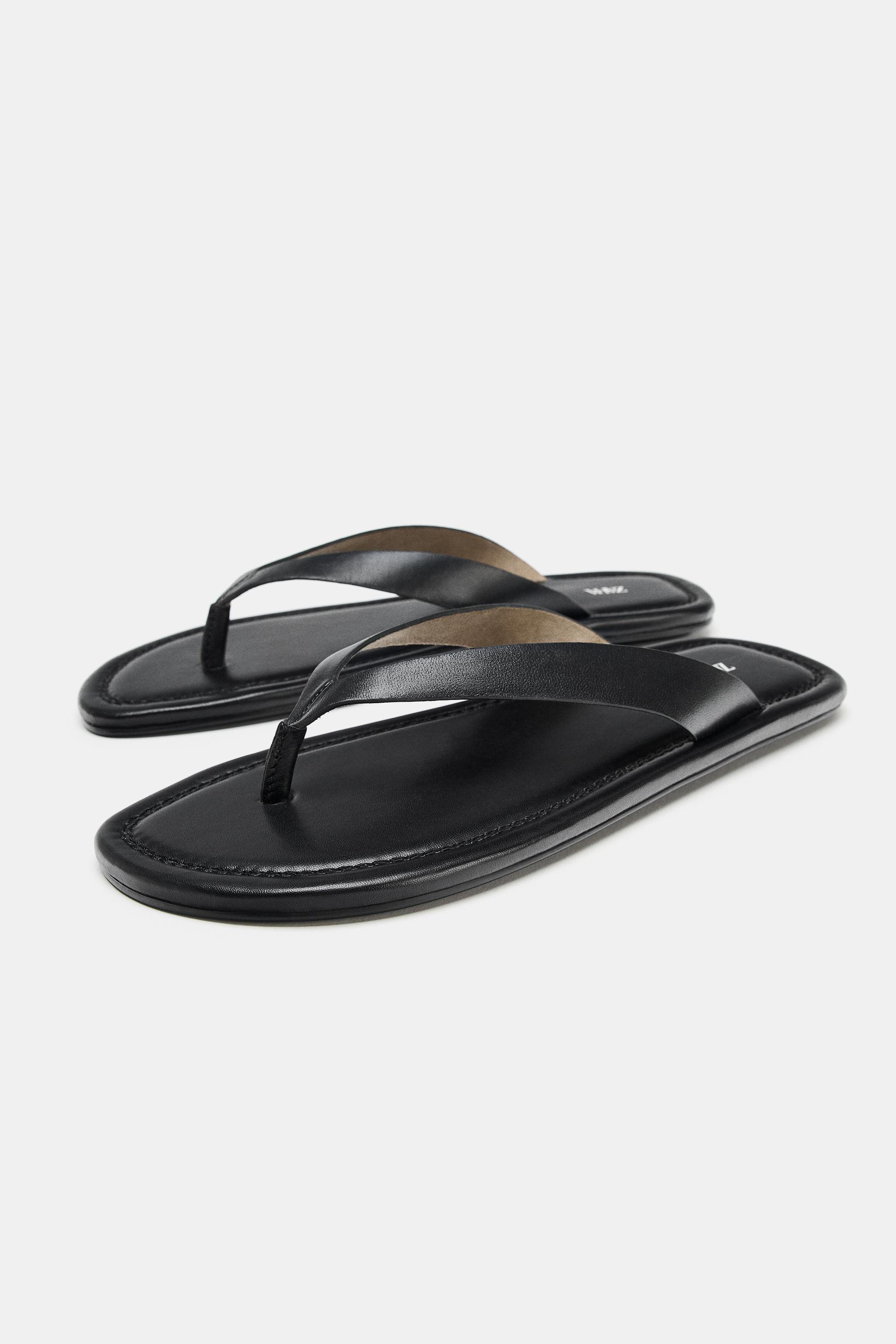 FLAT LEATHER SANDALS